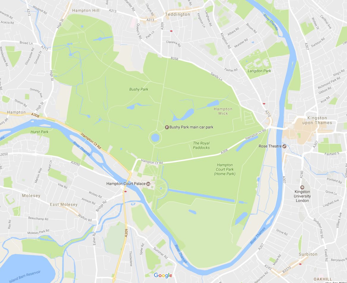 bushy park cycling map