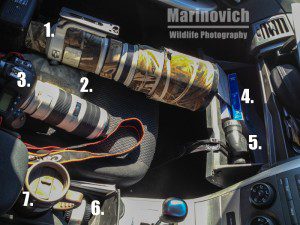 "My Canon equipment setup on a self-drive safari - Marinovich wildlife Photography"