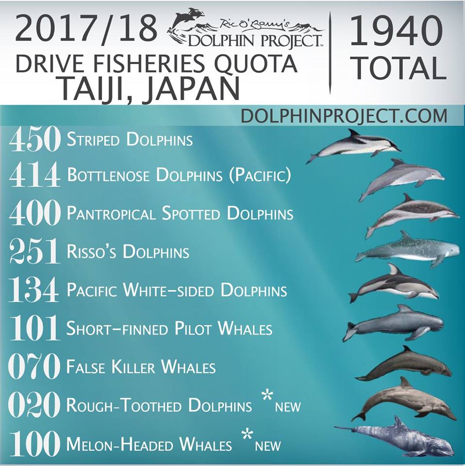 "The 2017/18 Drive Fisheries Cetacean Quota for Taiji,"
