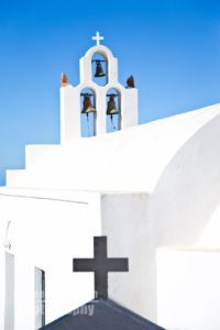 "Santorini churches and bells by Wayne Marinovich Photography"