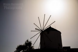 "Santorini windmill by Wayne Marinovich Photography"